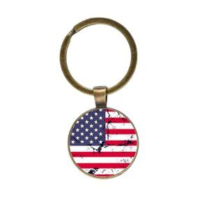 UNITED STATES FLAG CUSTOM KEY RING